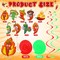 36-Piece Chili Cook-Off Party Decoration Set with Mexican Fiesta Pepper Hanging Swirls and Cutouts, Red Pepper Décor for Taco Parties, Western-Themed Events, Birthdays, and Table Centerpieces